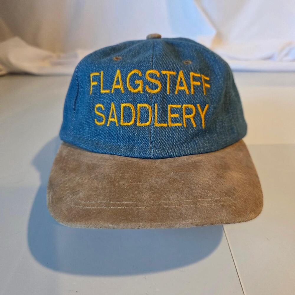 Vintage Denim Suede Dad Hat Flagstaff Saddlery Western Style